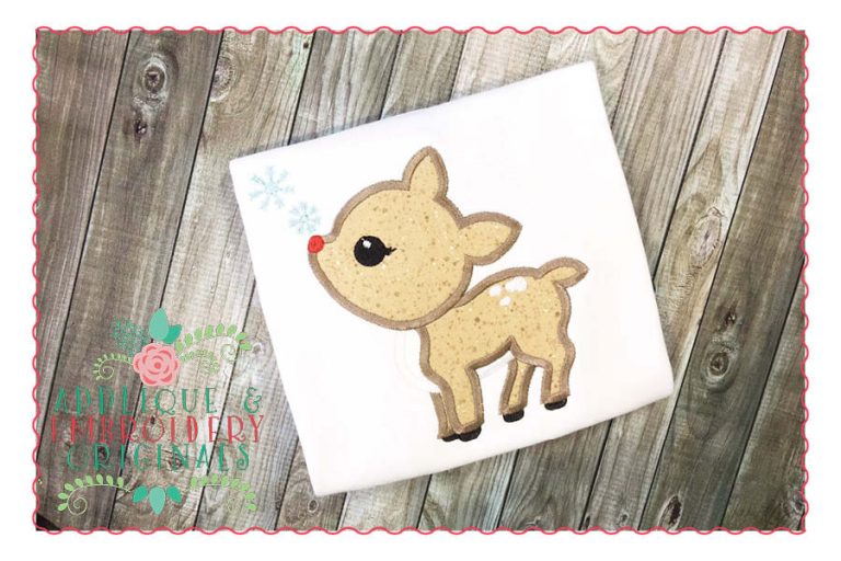 134 Reindeer Snowflake Applique Design