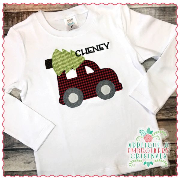 1342 Car Christmas Tree Simple Stitch Applique Design - Image 2