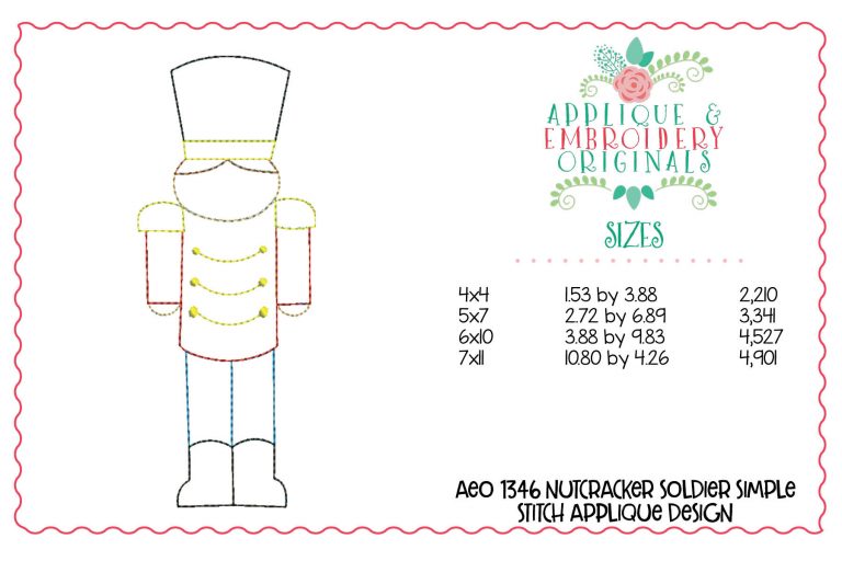 1346 Nutcracker Soldier Simple Stitch Applique Design - Image 2
