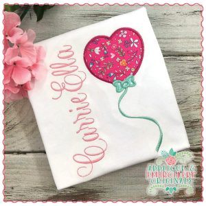 1353 Heart Balloon Applique Design