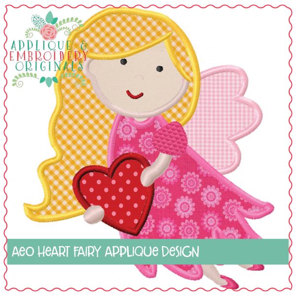 1354 Heart Fairy Applique Design - Image 2