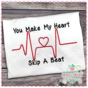 1356 Heart Skips a Beat Embroidery Design