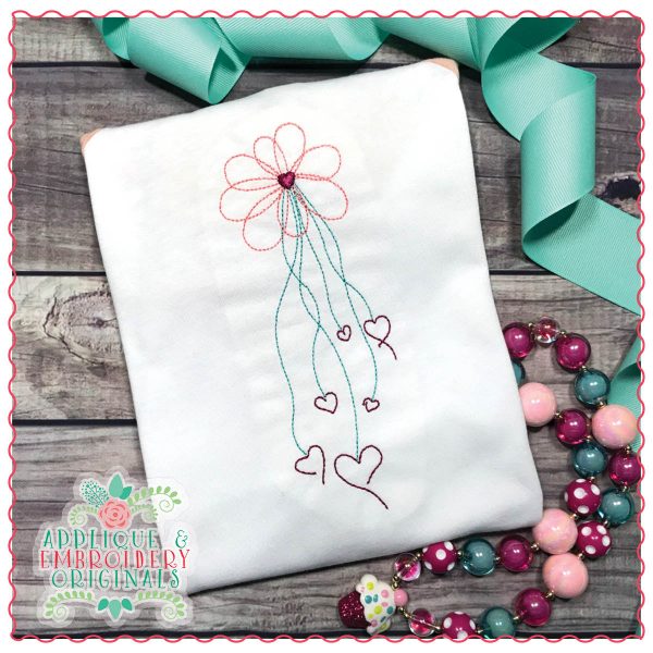 1357 Heart Strings Vintage Embroidery Design - Image 3