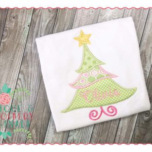 136 Whimsical Christmas Tree Applique Design