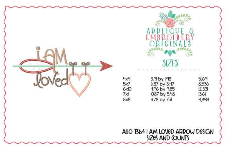 1364 I Am Loved Arrow Applique Design - Image 6