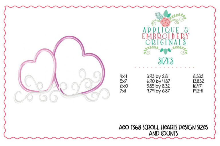 1368 Scroll Hearts Applique Design - Image 4