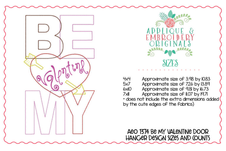 1374 Be My Valentine Door Hanger In-The-Hoop - Image 5