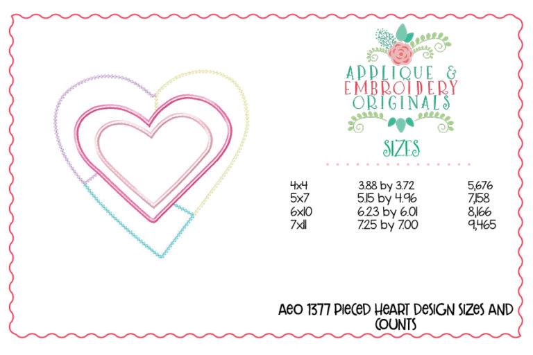 1377 Pieced Heart Vintage Applique Design - Image 3