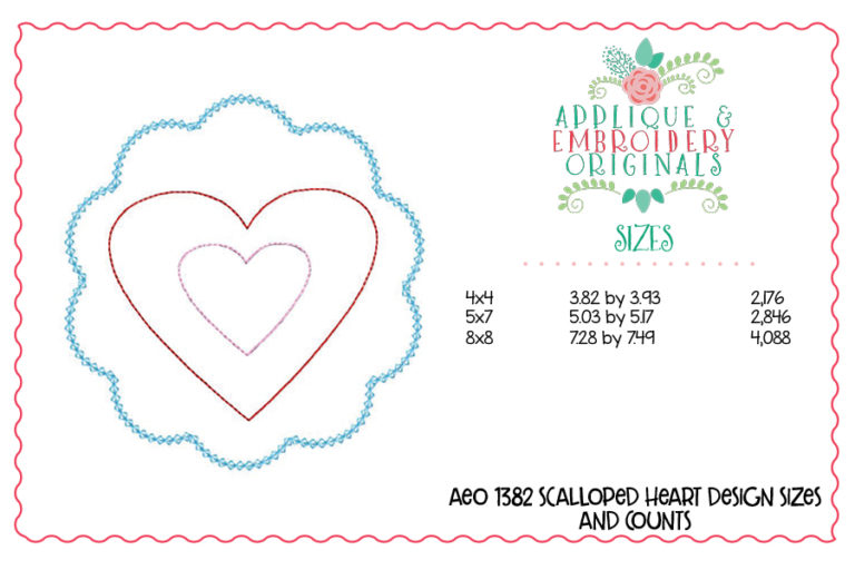 1382 Scalloped Heart Applique Design - Image 5
