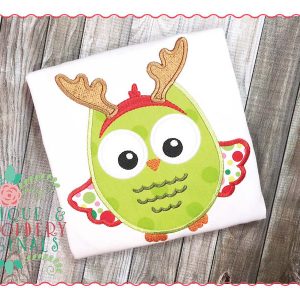 146 Reindeer Owl Antler Applique Design