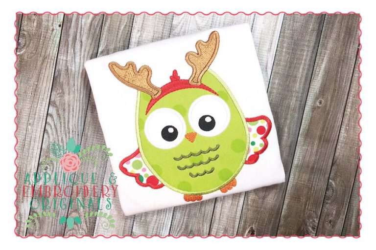 146 Reindeer Owl Antler Applique Design