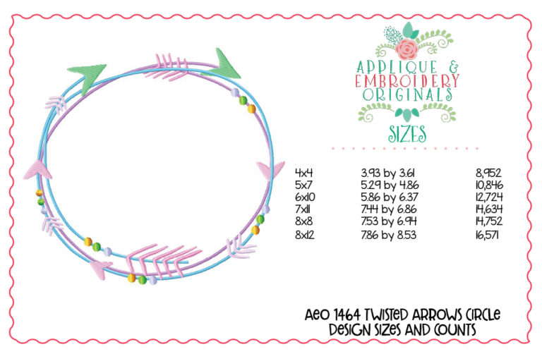 1464 Twisted Arrows Circle Embroidery Design - Image 5