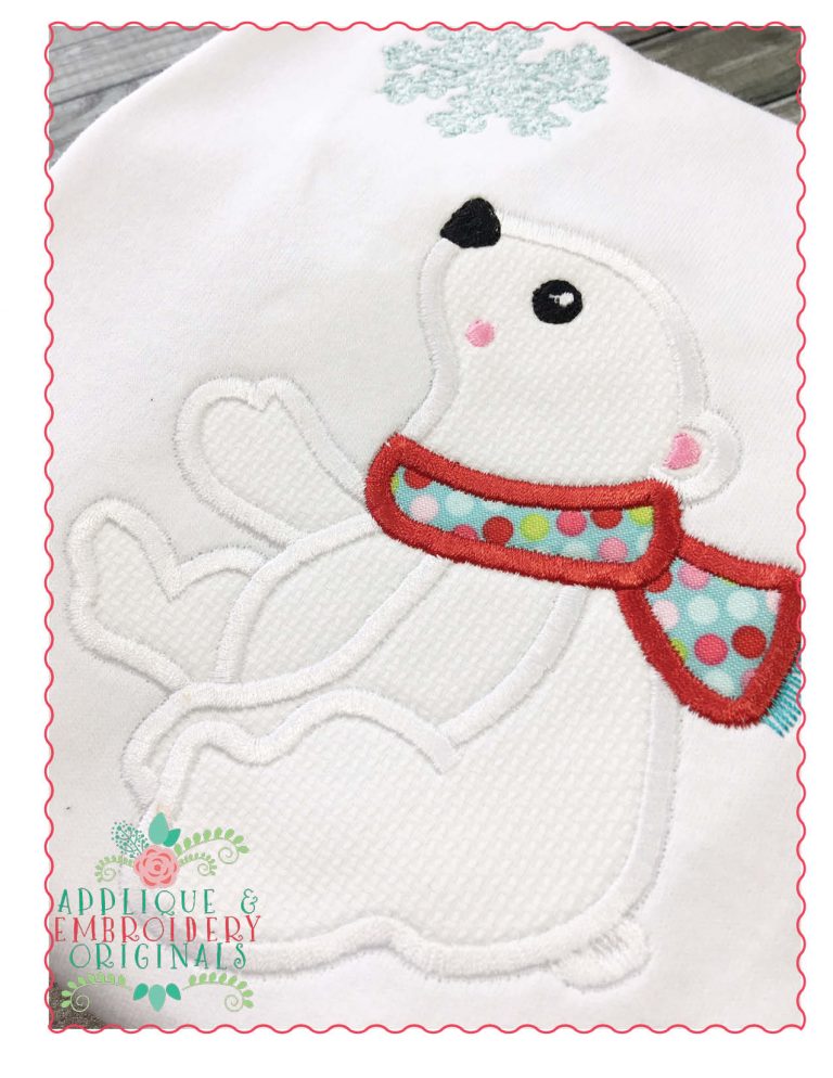 147 Polar Bear with Snowflake Applique Design - Image 2