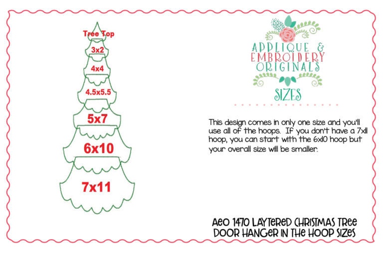 1470 Layered Tree Christmas Door Hanger In-The-Hoop  Applique Design - Image 7