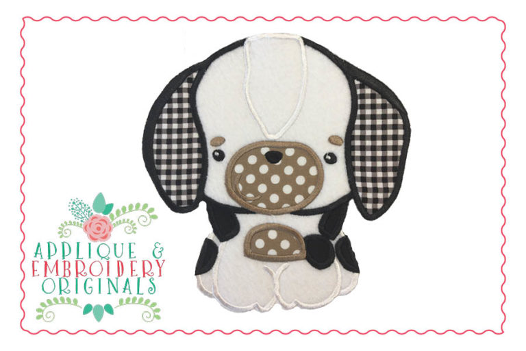 156 Hound Dog Mascot Boy Applique Design