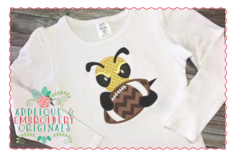 162 Hornet Yellow Jacket with Football Applique Design - Image 2