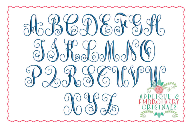 163 Monogram She Embroidery Font