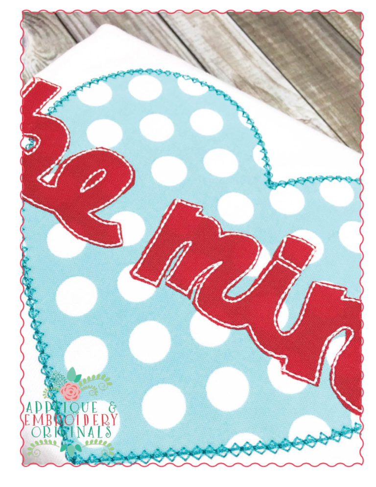 167 Be Mine Heart Applique Design - Image 3