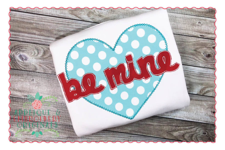 167 Be Mine Heart Applique Design