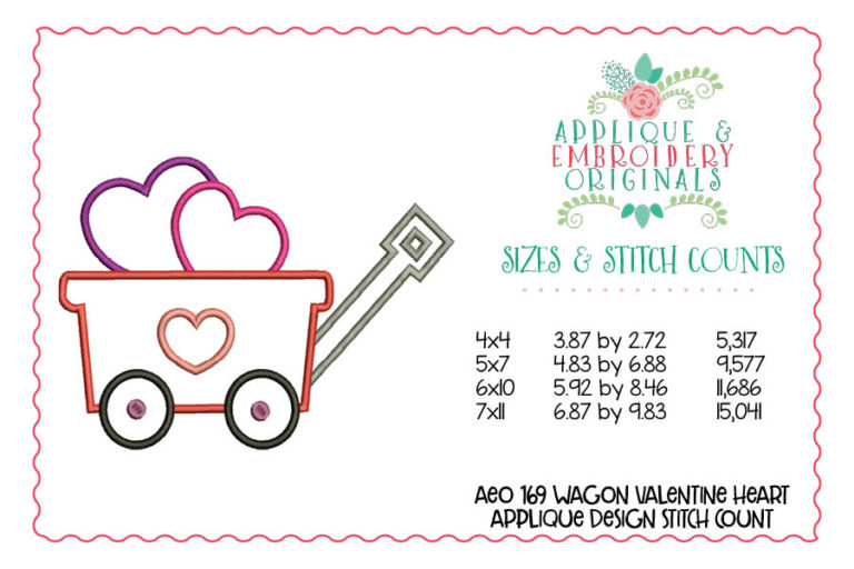 169 Wagon Heart Applique Design - Image 2