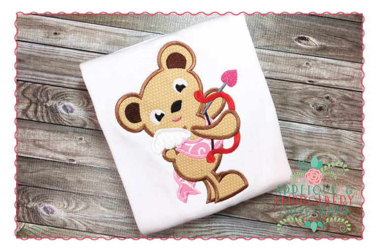 174 Cupid Bear Applique Design