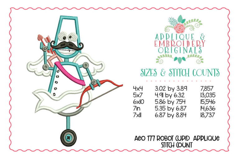177 Robot Cupid Applique Design - Image 2