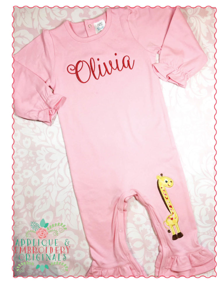 179 Giraffe with Hearts Applique Design - Image 2