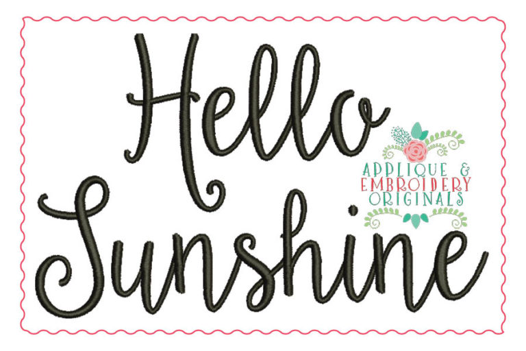 181 Hello Sunshine Embroidery Font