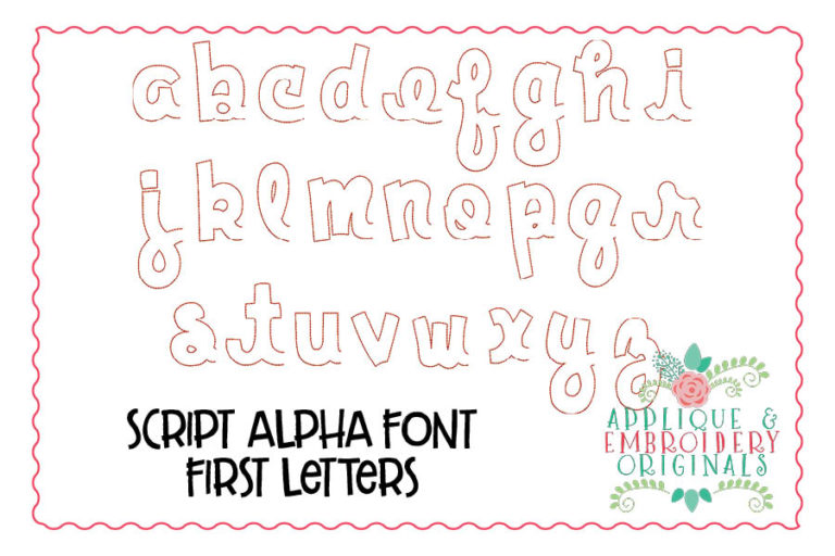 182 Applique Script Alpha Font Design - Image 3
