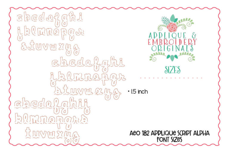 182 Applique Script Alpha Font Design - Image 9