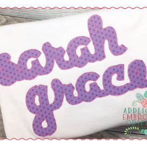 182 Applique Script Alpha Font Design
