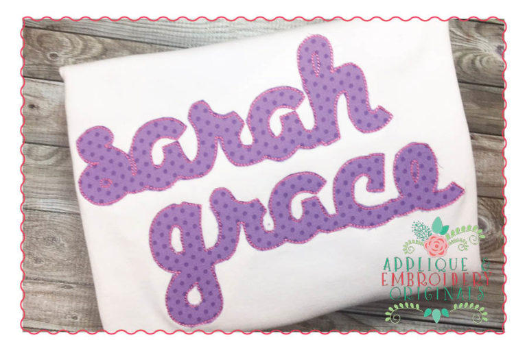 182 Applique Script Alpha Font Design