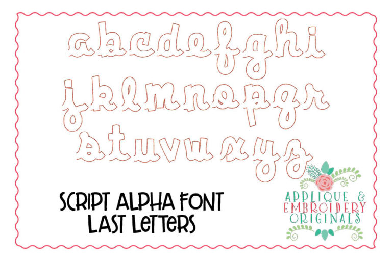 182 Applique Script Alpha Font Design - Image 4