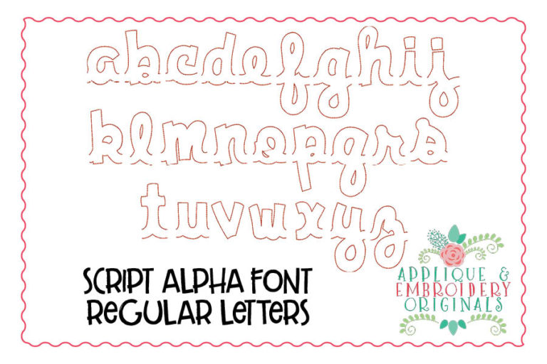 182 Applique Script Alpha Font Design - Image 2
