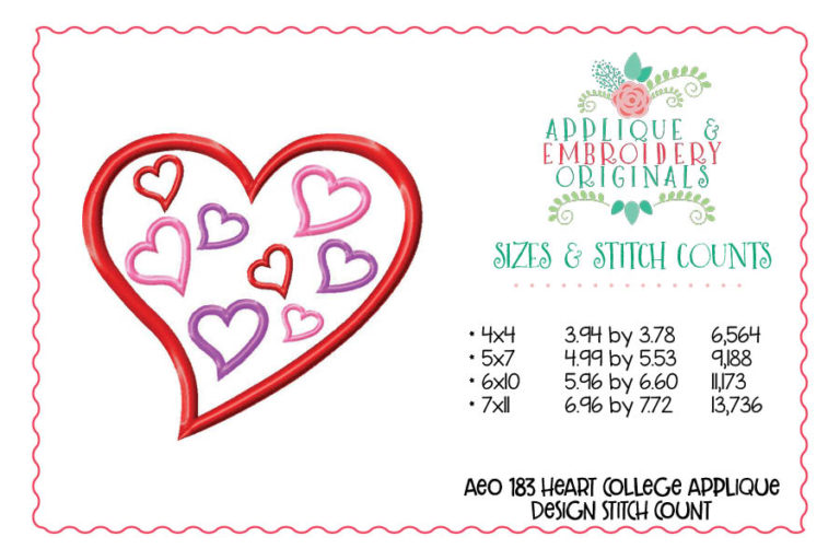 183 Heart Collage Applique Design - Image 2