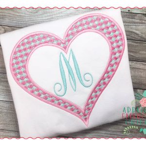 186 Heart Frame with Bursts Applique Design