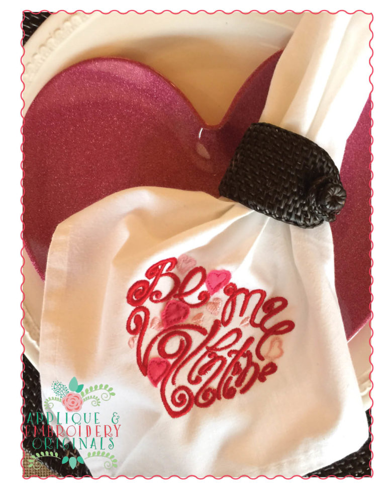 188 Be My Valentine Embroidery Applique Design - Image 2