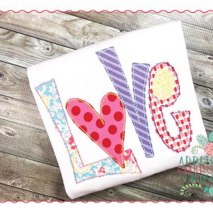 190 Love with Heart Funky Bean Applique Design