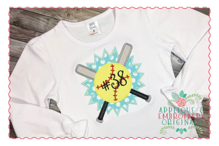 196 Baseball Softball Bats Burst Applique Design - Image 3