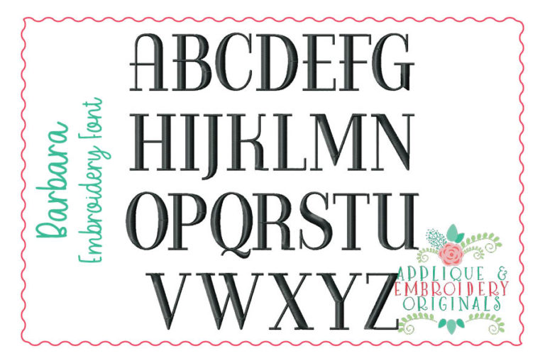 197 Barbara Monogram Embroidery Font