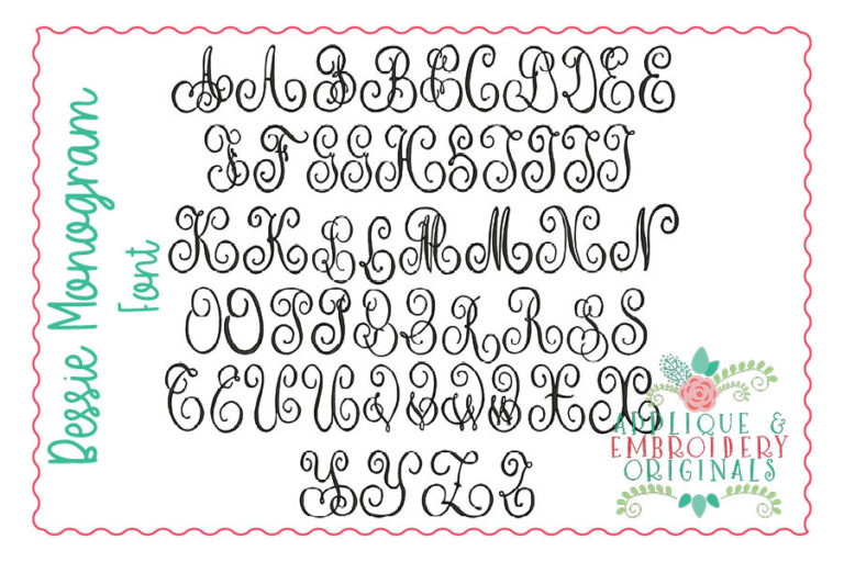 198 Bessie Monogram Embroidery