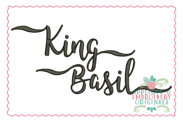 199 King Basil with Alternates Embroidery Font