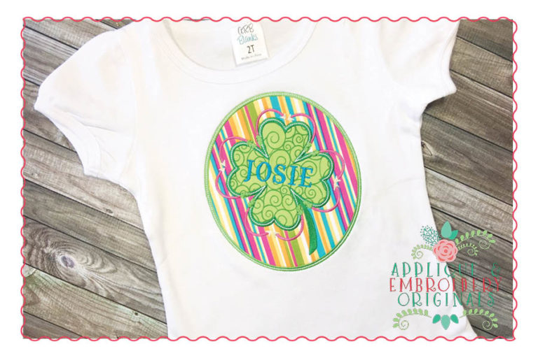 201 Arrow Shamrock St Patrick's Day Applique Design - Image 2