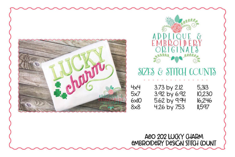 202 Lucky Charm St Patrick's Day Embroidery Design - Image 3