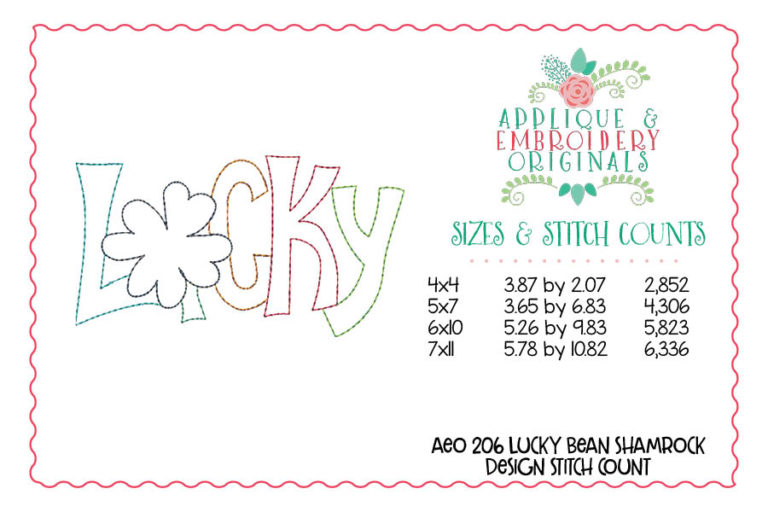 206 Lucky Shamrock Simple Stitch Applique Design - Image 3