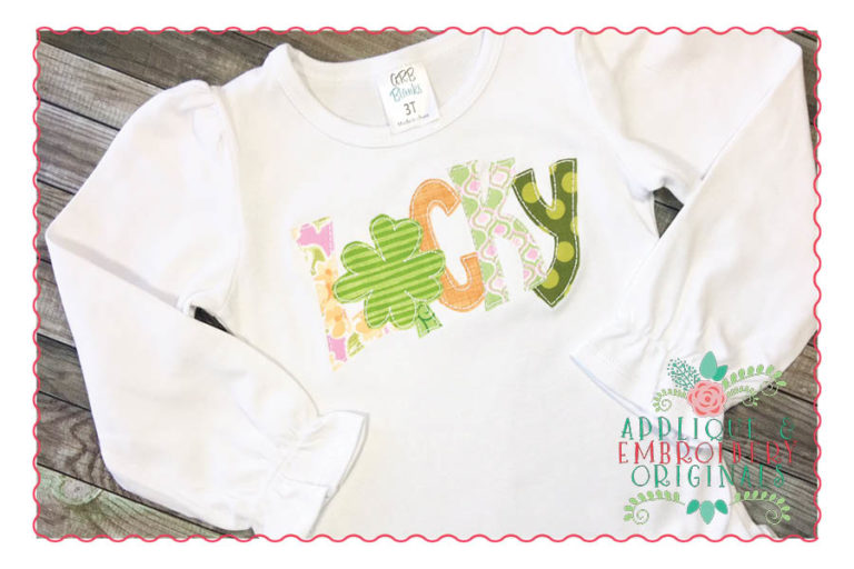 206 Lucky Shamrock Simple Stitch Applique Design - Image 2