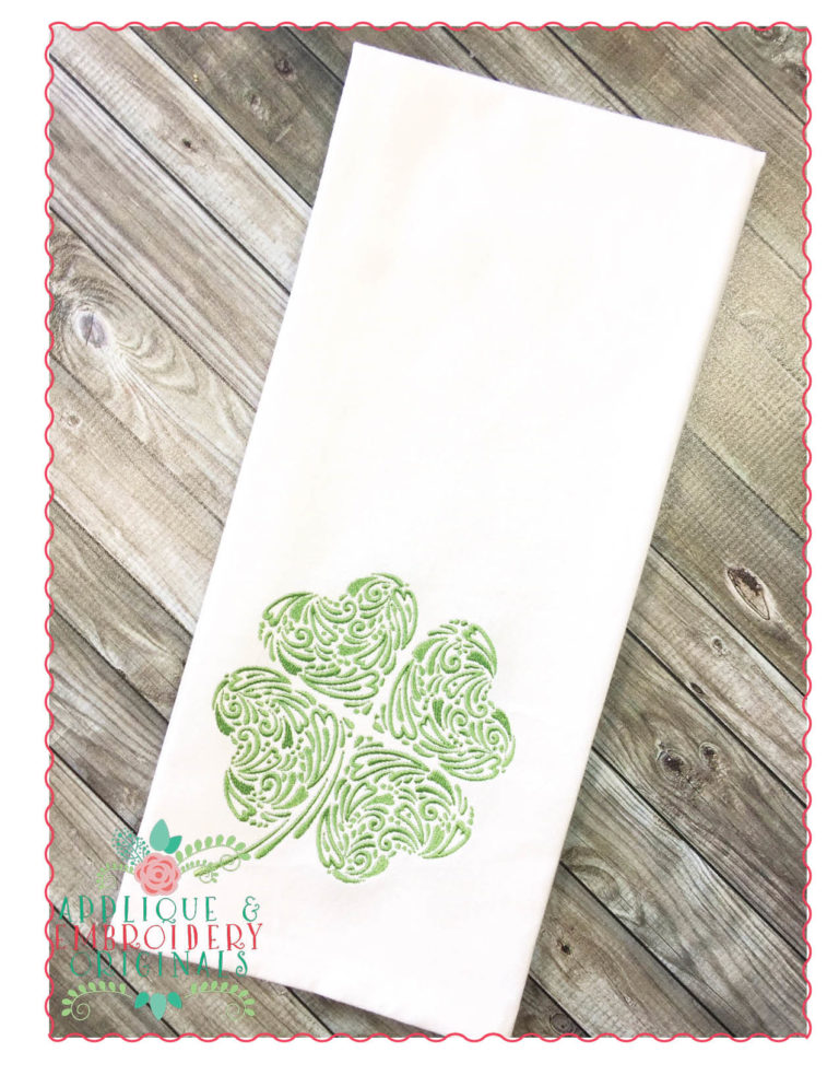 207 Scroll Shamrock Swirl Applique Design