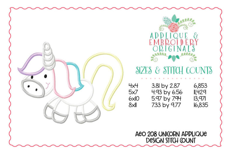 208 Unicorn Applique Design - Image 3