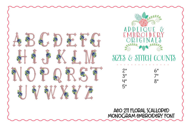 211 Floral Scallop Monogram Font - Image 4