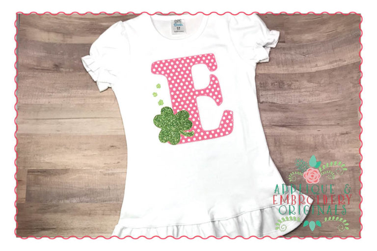 214 Frayed Shamrock Monogram Alpha Font Applique - Image 3